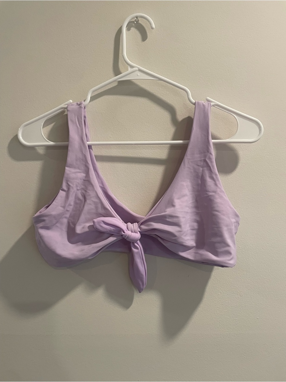 SHEIN Lilac Tie-Front Bikini Top